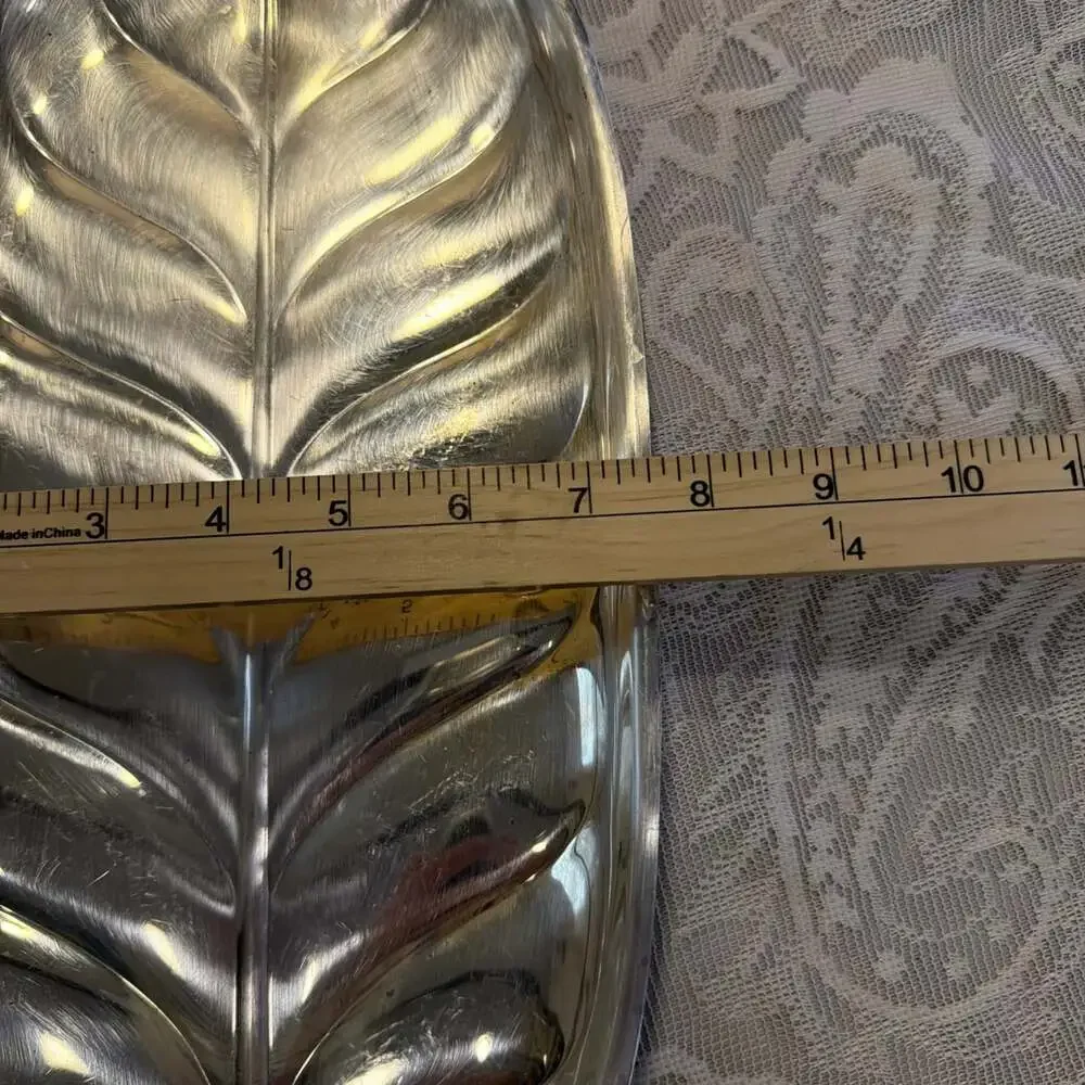 VNTG Mid-Century International Silver Co Banana Leaf Tray Platter 17.5” #8194